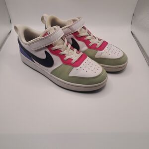 Nike Kids' White, Pink, and Green Sneakers